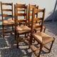 Lot de 6 chaises bois et paille