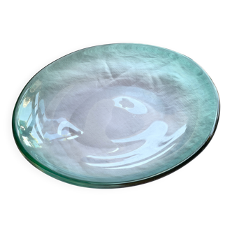 Oval dish in three-color crystal paste