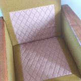 Fauteuil cube cantilever vintage années 50-60 vert anis