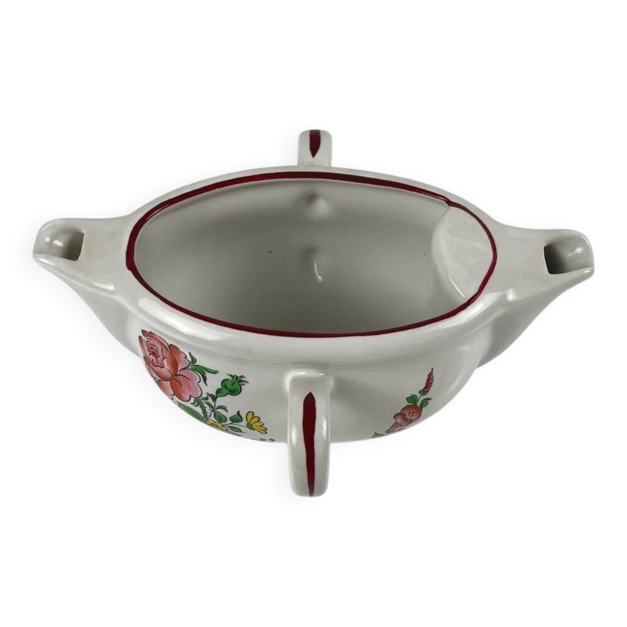 Rare double spouted sauceboat model Réverbère by KG Lunéville