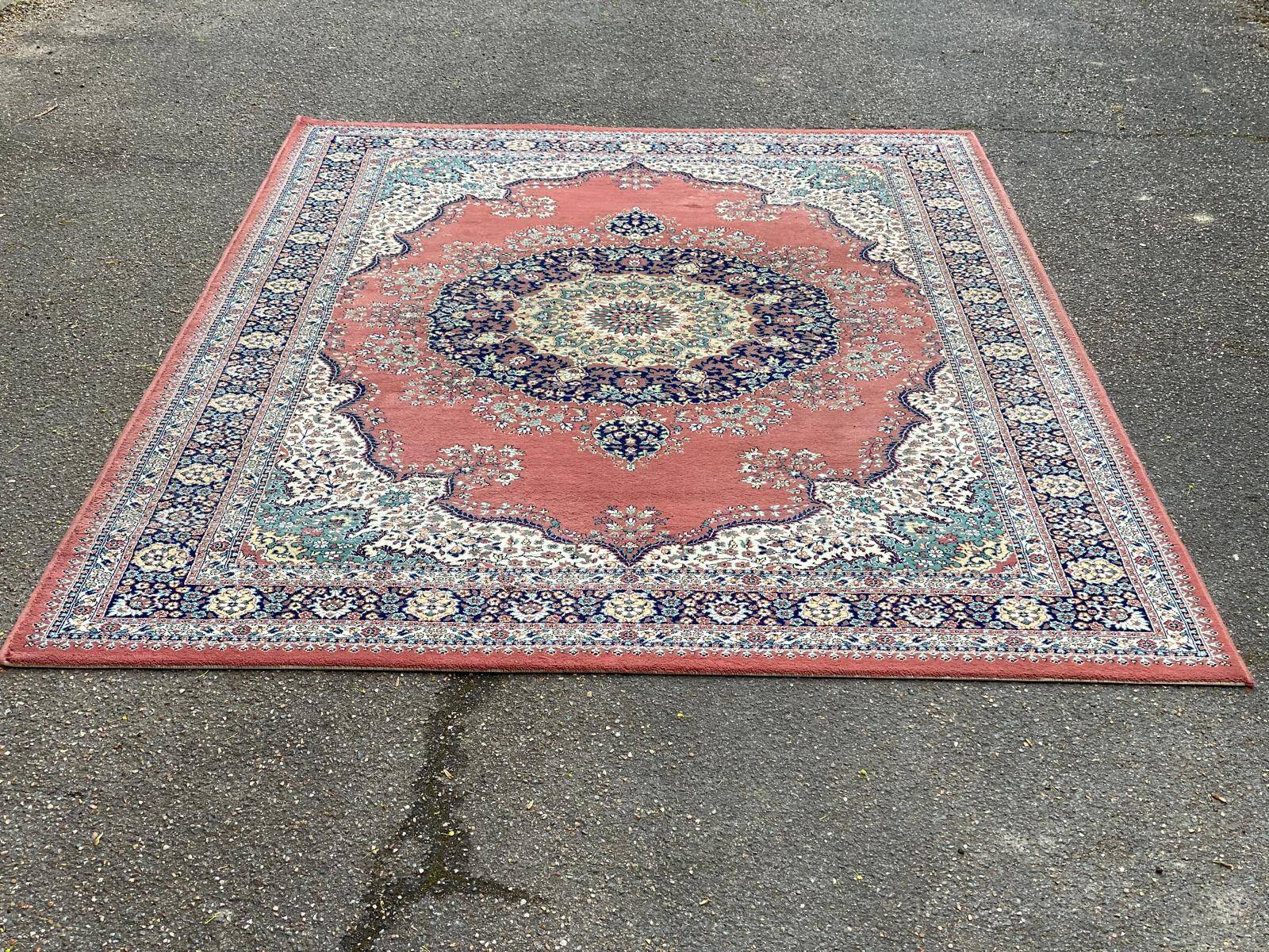 Kasan burgundy red combed wool oriental rug 200x300cm