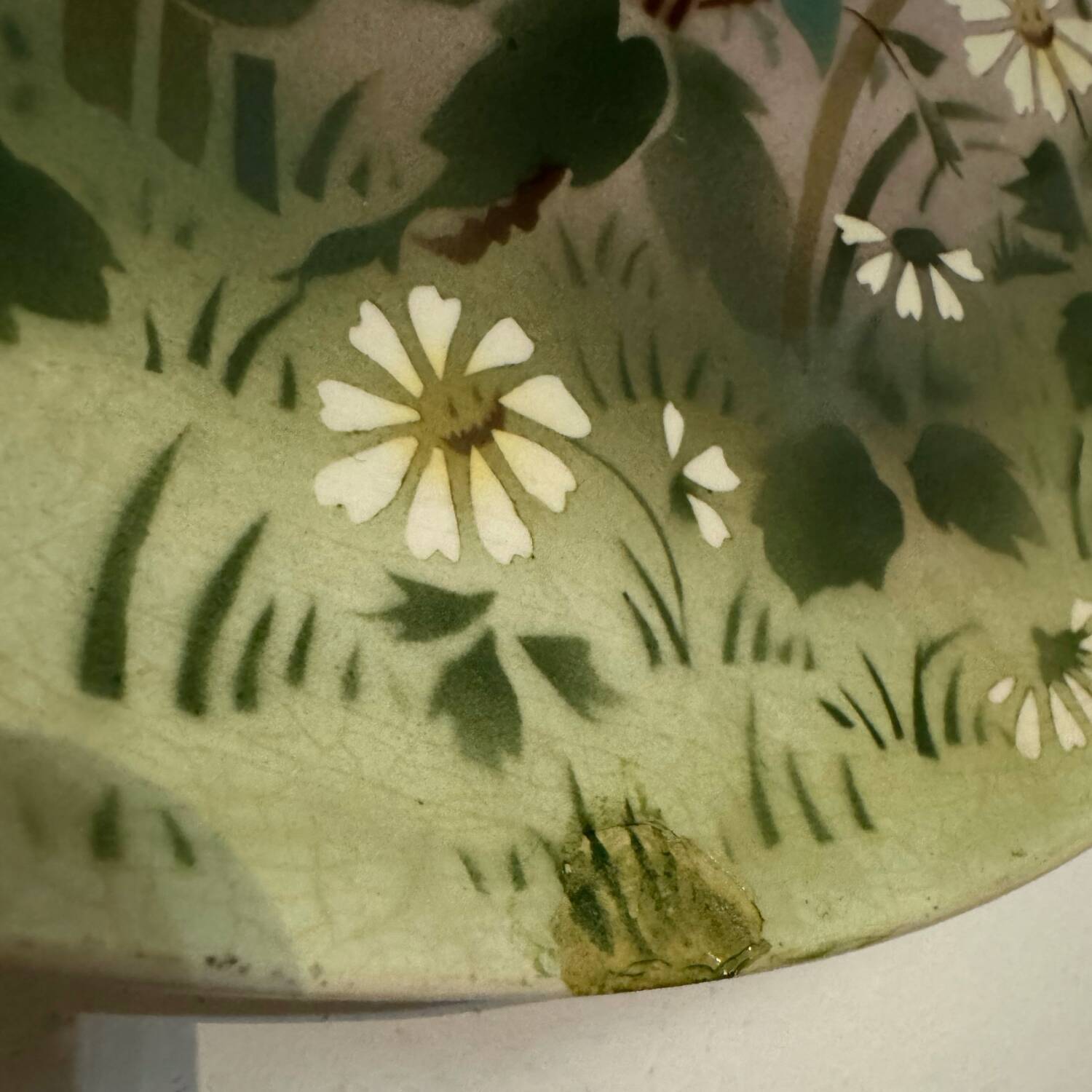 Large old Sarreguemines flowered dish