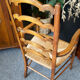 Arts & crafts solid oak ladder back occasional chair with rush seat