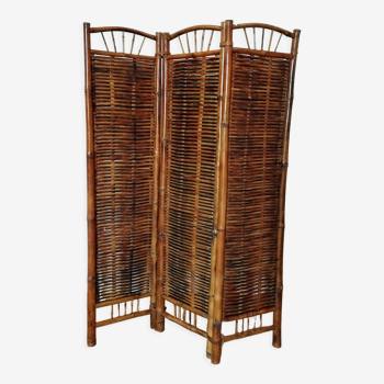 Vintage screen bamboo and rattan