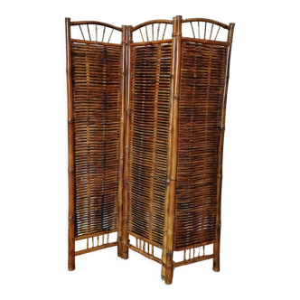 Vintage screen bamboo and rattan