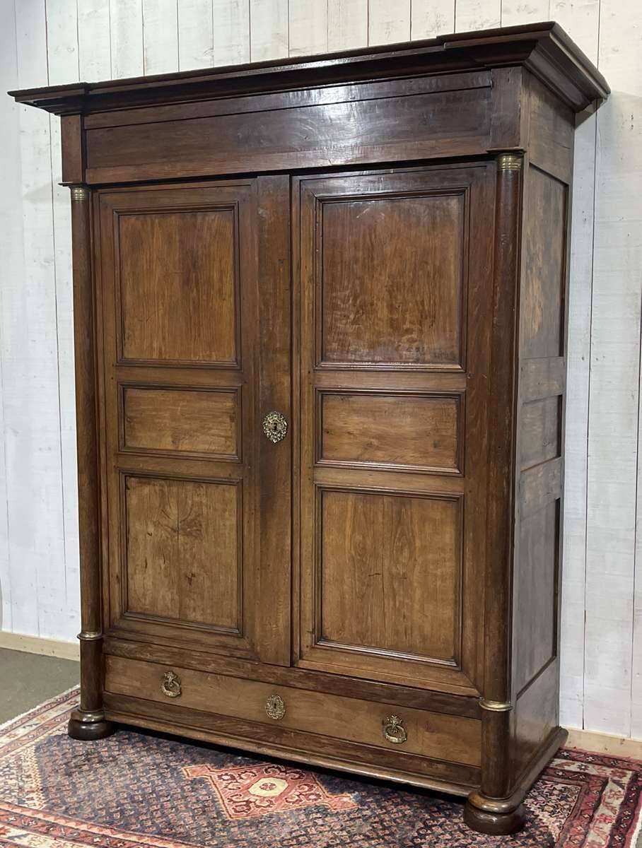 Empire wardrobe from the early 19th century in oak.
