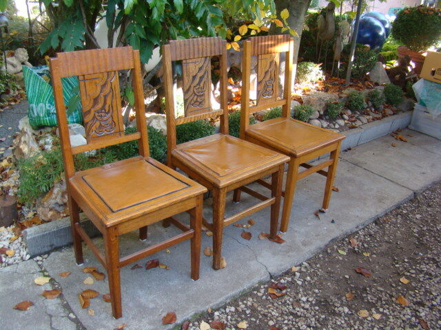 Series of three chairs art deco