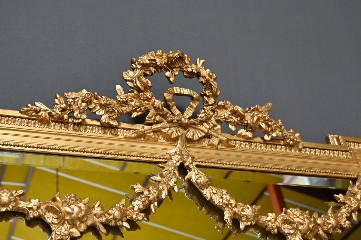 Gilded Wood Mirror, Louis XVI Style – Part 2 of the 19th Century