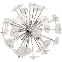Transparent clover Murano glass sputnik chandelier