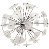 Lustre spoutnik en verre de Murano transparent