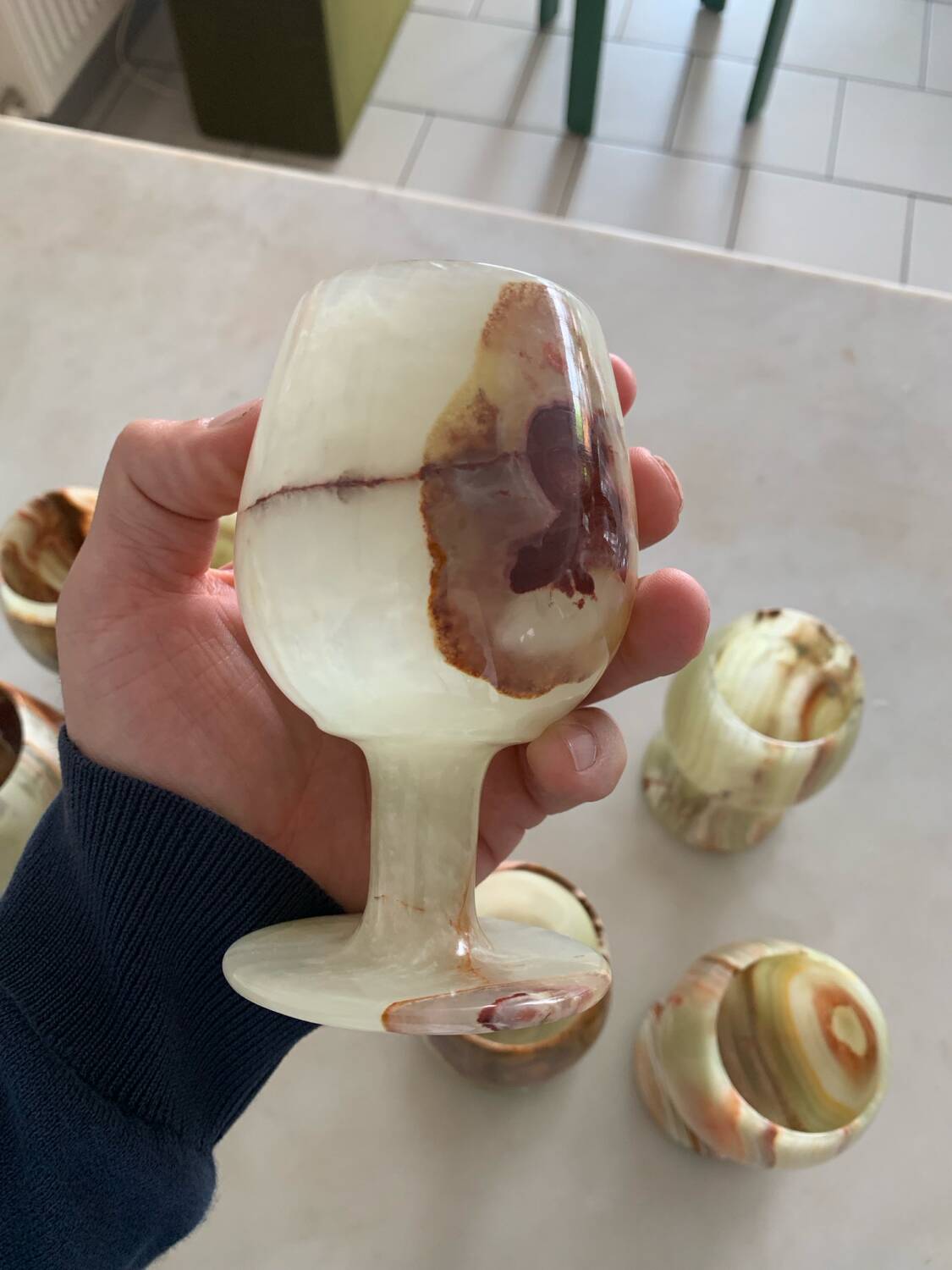 Vintage Onyx Glass Lot Circa 1970