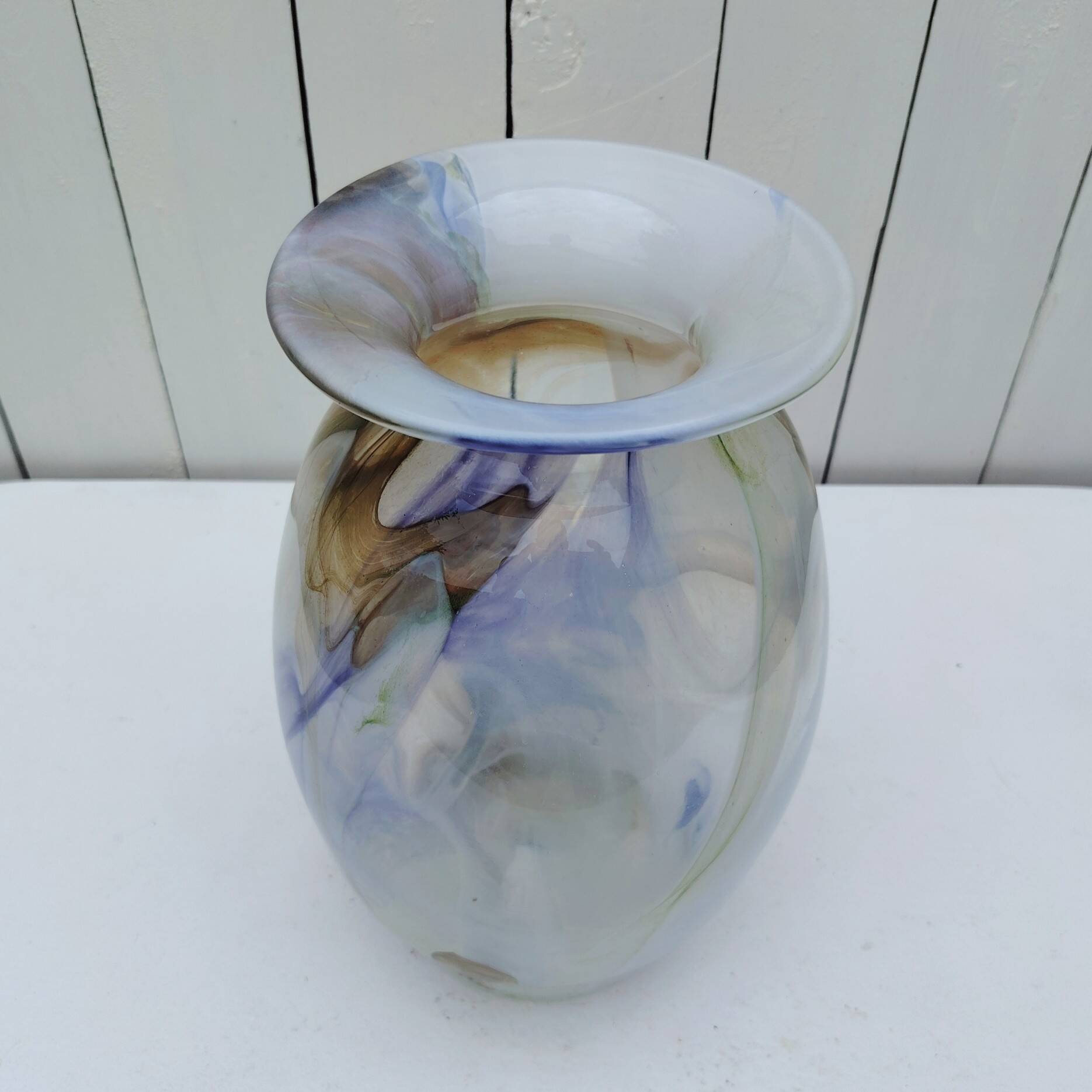 Blown glass vase, Bob le Bleis, Maure-vieil