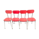 Lot 4 chaises formica rouge
