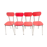 Lot 4 chaises formica rouge