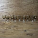 Set of 9 Luminarc smoked aperitif glasses, Domaine model