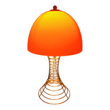 Orange and chrome mushroom lamp, Verner Panton style, 1970, 80