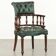 Chaise de bureau / chaise d'appoint Chesterfield en cuir de vache marbré vert classique