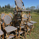 Set of 6 chairs Bistro terrace type Paris in rattan & braiding