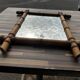 Antique mirror from the 1920s-1930s in bamboo H 49 cm / W 42 cm
