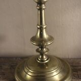Large brass torch candle holder
