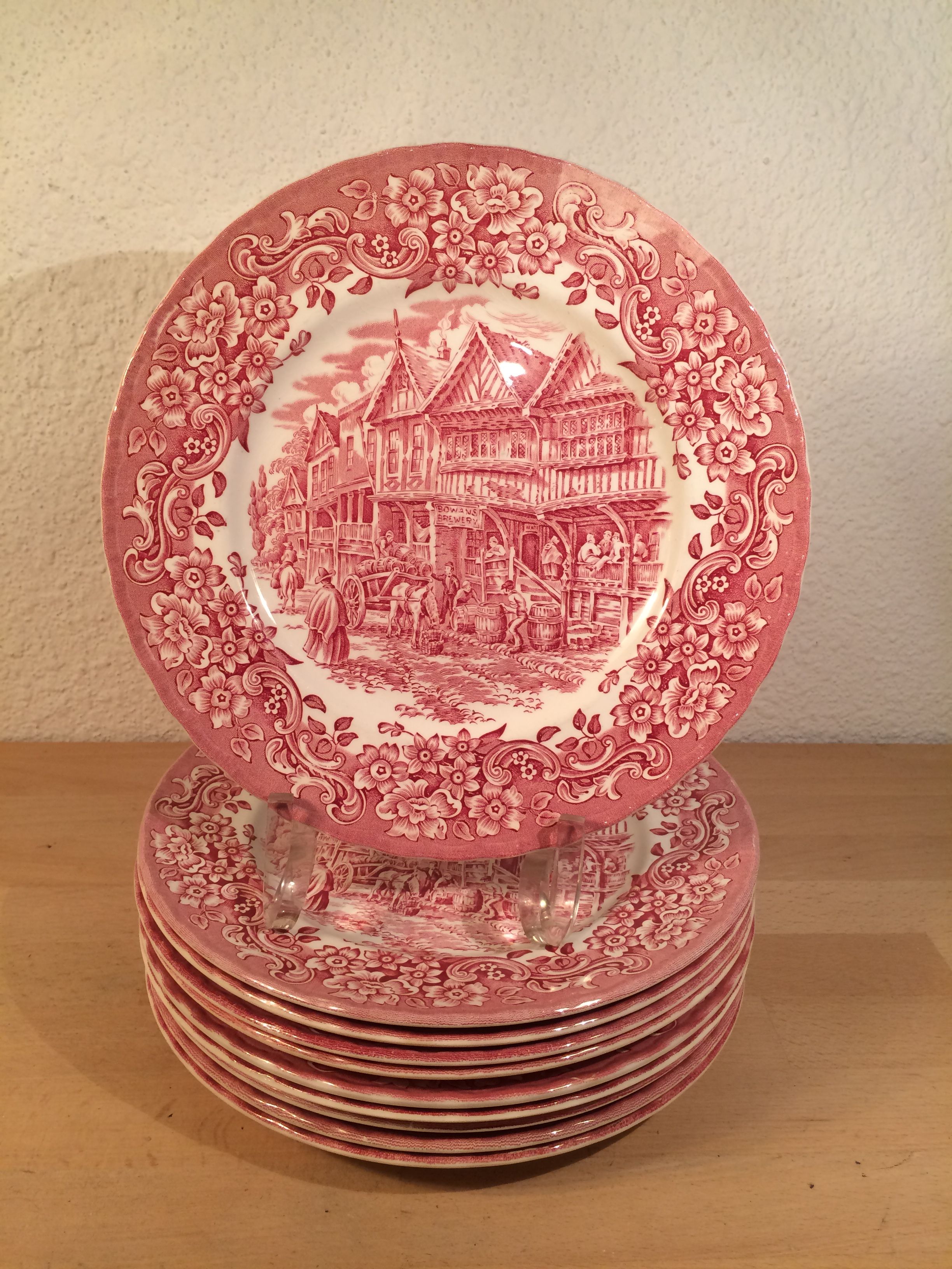 10 plates earth of iron red Royal Tudor model 17th century England ironstone