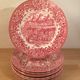 10 plates earth of iron red Royal Tudor model 17th century England ironstone