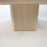 Italian travertine octagon coffee table, 1980