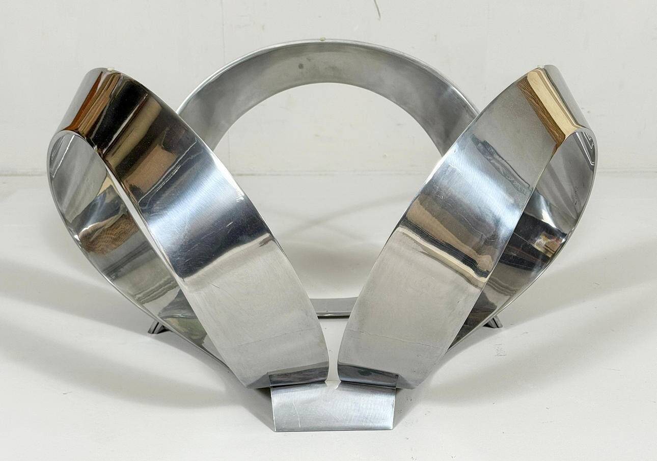 Knut Hesterberg. Space Age coffee table by Knut Hesterberg for Ronald Schmitt, diamond aluminium, 1970s, Germany.