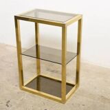 Showcase vintage brass and glass smoked by Romeo Rega 1970 s