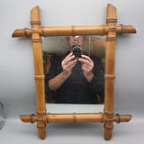 Antique bamboo mirror 37x43cm