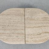 pair of low tables in travertine, Italy 1980s