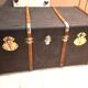 Antique vintage wooden travel trunk dating from the 1880s/1920s
