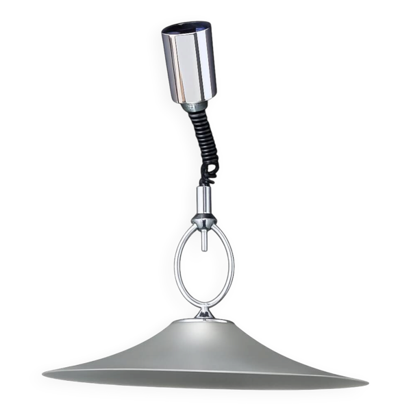Suspension Helestra, Allemagne, années 1970 Chrome et verre dépoli Vintage