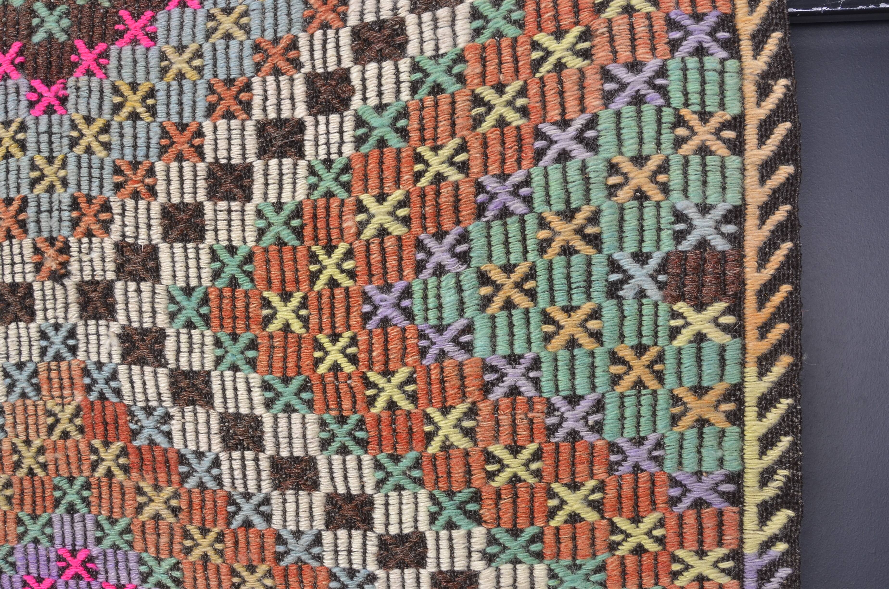 Oushak Vintage Hallway Runner Rug