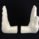 Pair of vintage handends in white ceramic to be used to comfort. Year 80