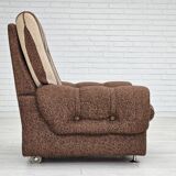 Fauteuil relax danois, revêtement en laine d'origine, années 70
