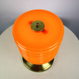 Mid-century orange glass table lamp
