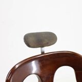 1920s Restored Rare Swivel Barber Beech Chair, Czechoslovakia