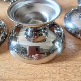 13 stainless steel ice cream cups + serving trolley