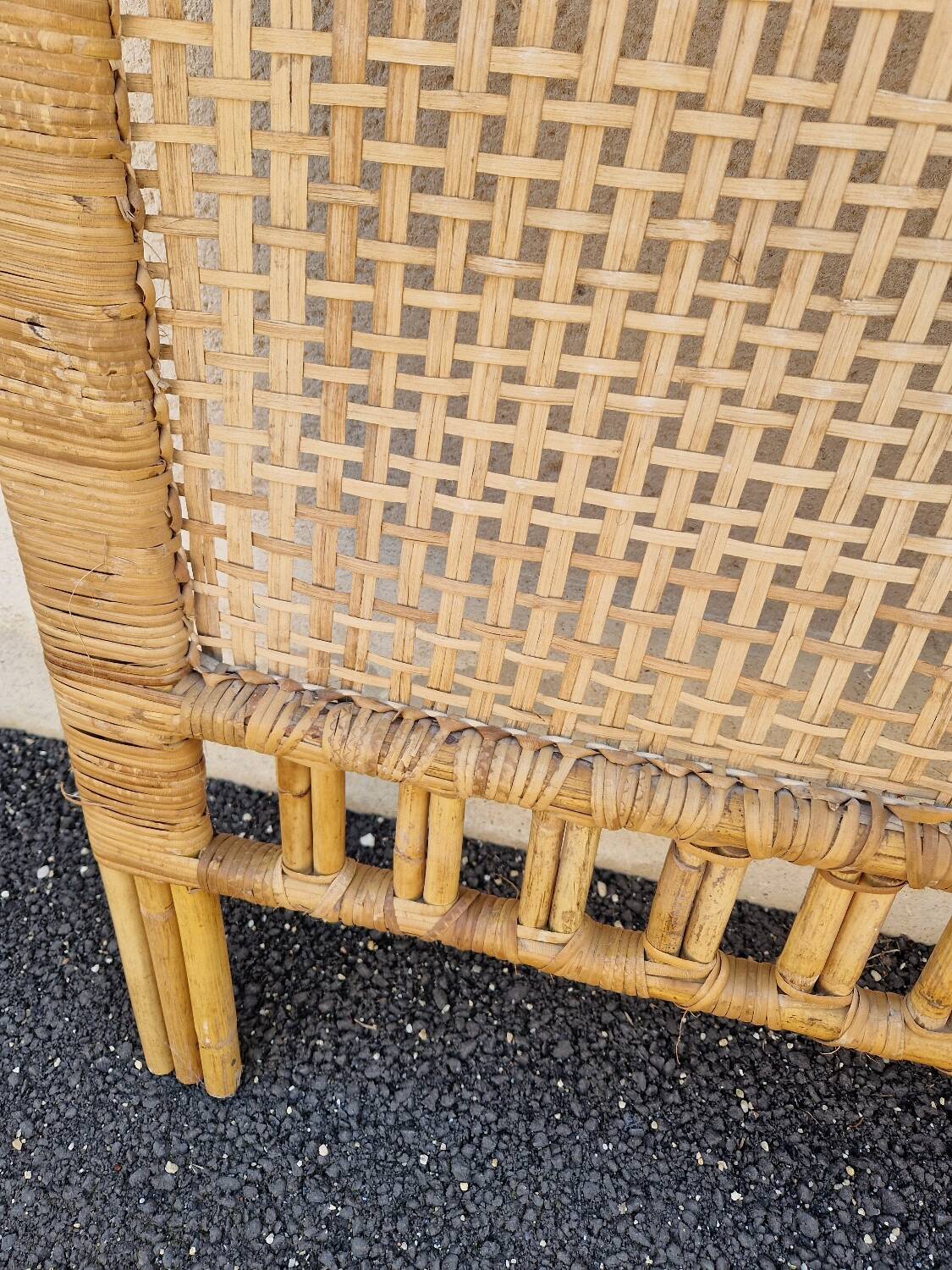 Rattan wicker headboard