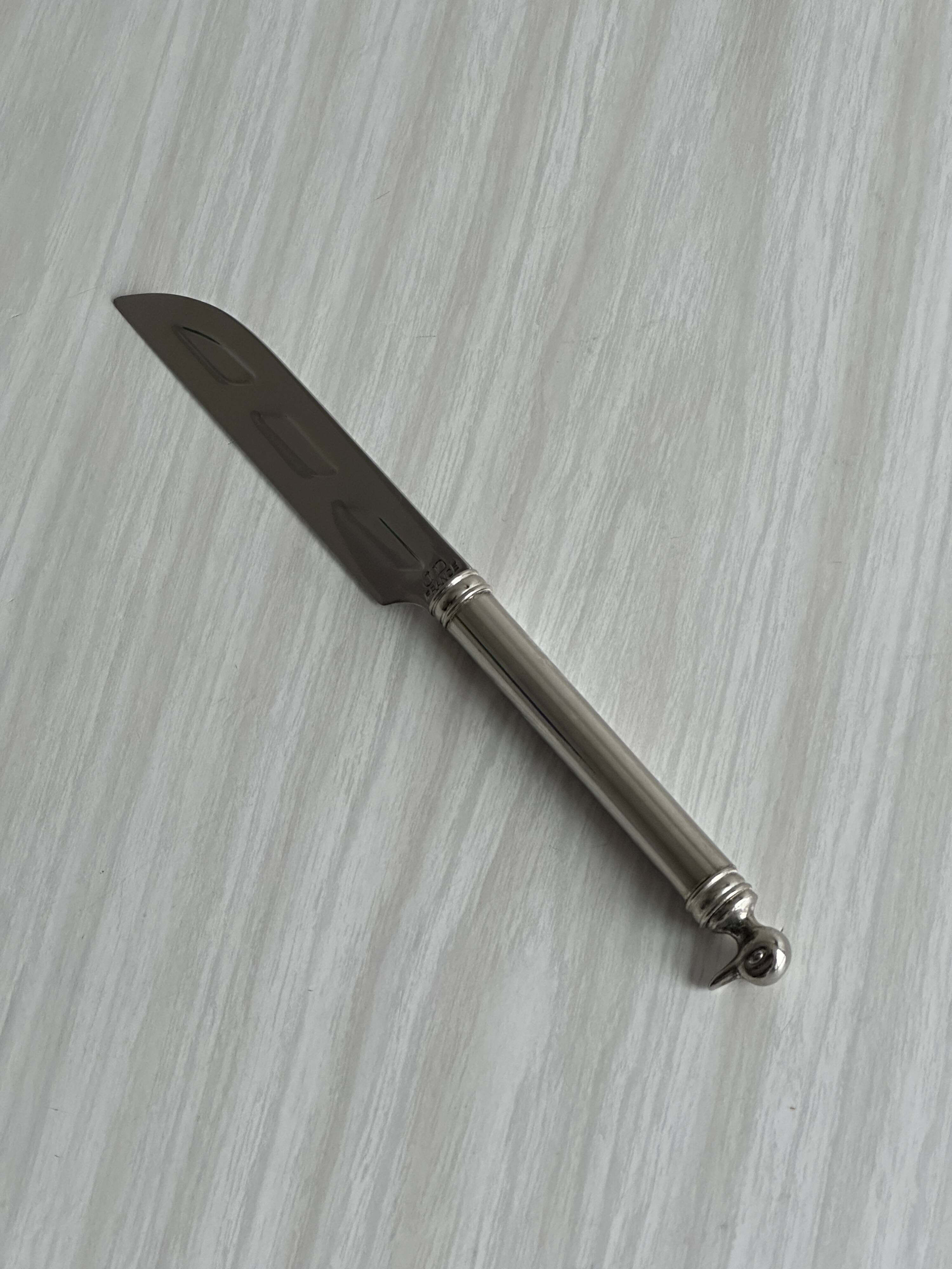 Stainless steel foie gras knife, duck decor handle