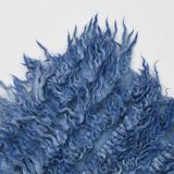 4x9 handmade wool blue vintage rug, 122x266cm