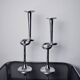 Pair of XL knotted candlesticks in aluminum, Italy, 1980