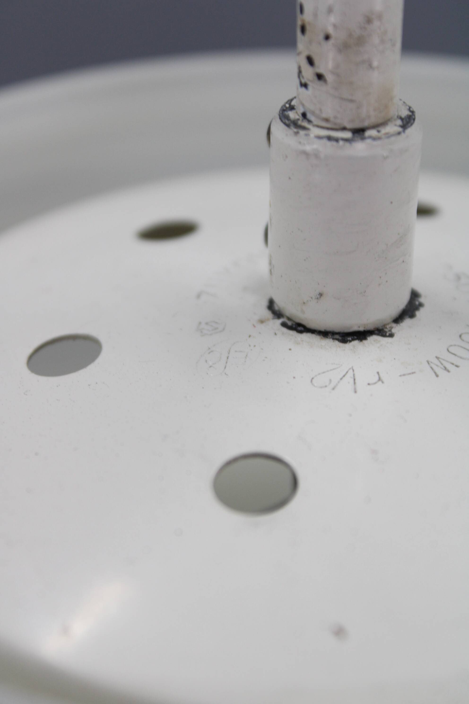 1950s Czechoslovak brass pendant with opaline glass diffuser