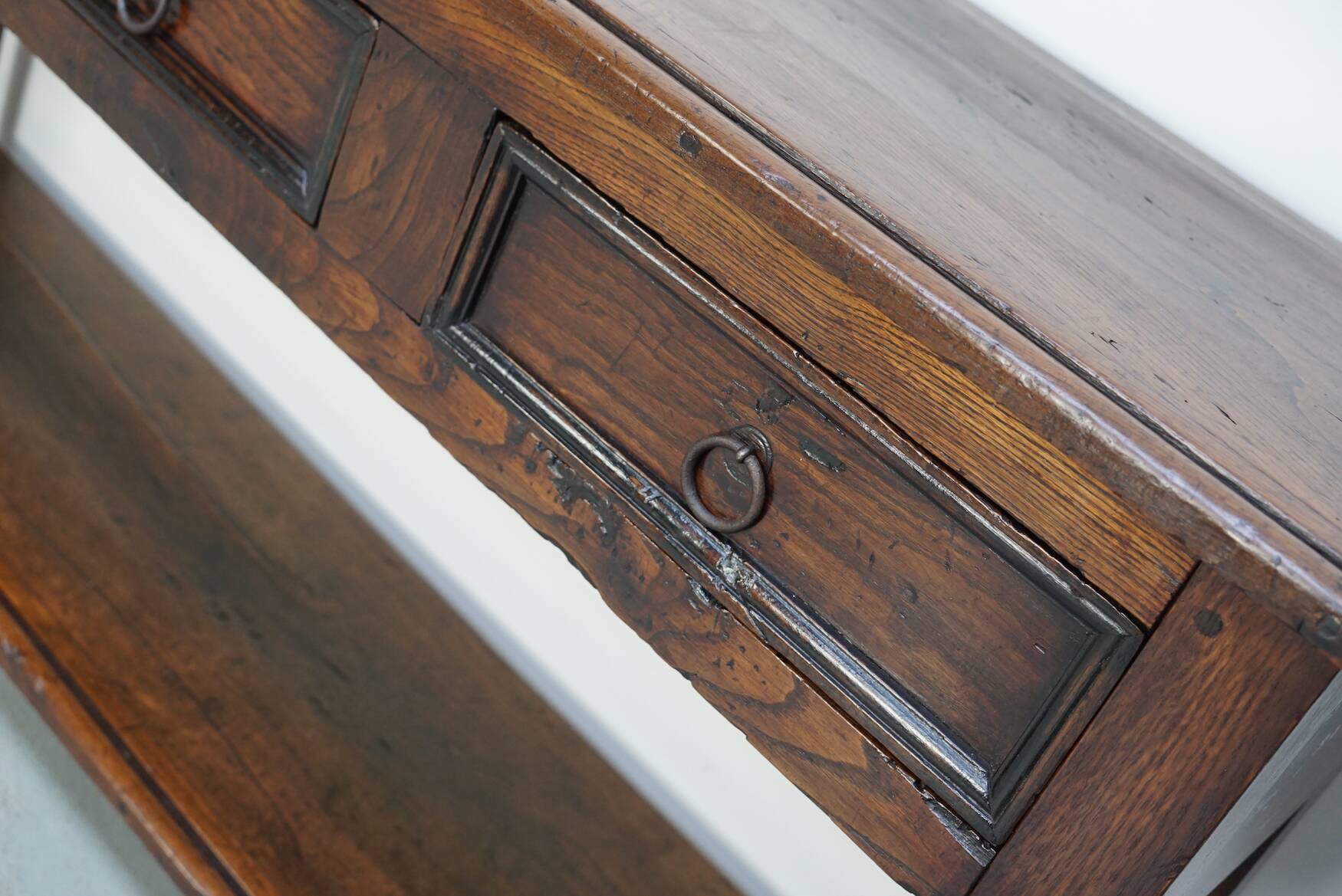 Antique Spanish Rustic Chestnut Side Table/Console, 18th Century