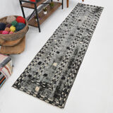 3x9 handmade pom pom vintage runner rug 285x73cm