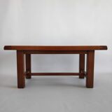 Brutalistic coffee table in solid wood of the years 60