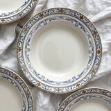 4 deep ironware plates “Colbert” Creil and Montereau