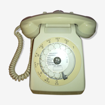 Téléphone vintage années 80's crème
