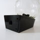 Vintage wall light plastic or bakelite structure, transparent glass globe. Year 70